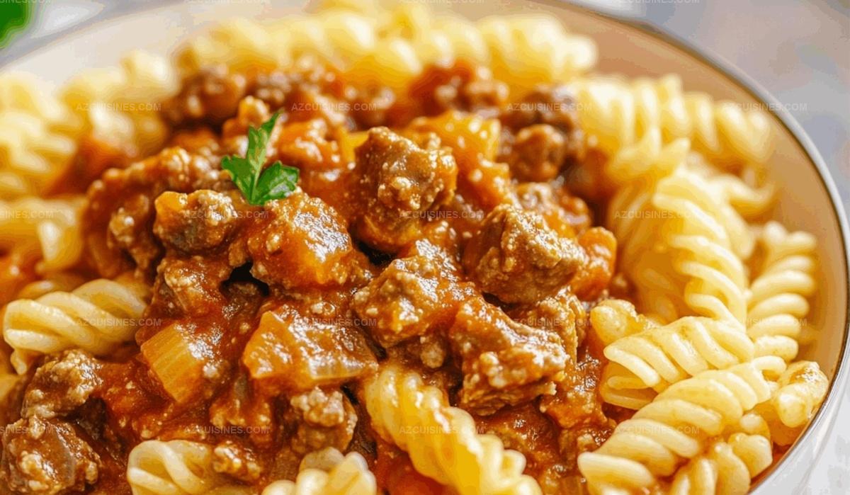 Beef Pasta In Tomato Sauce {Beef Ragu Pasta} Recipe